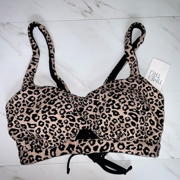 Time and Tru Other - Leopard print bathing suit top